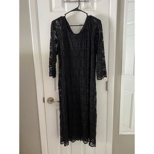 Liz Claiborne Black Lined Lace Sheath Dress